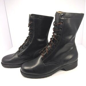 Genesco CIC Vintage US Military Combat Boots Black Leather Lace Up Size 7 XW